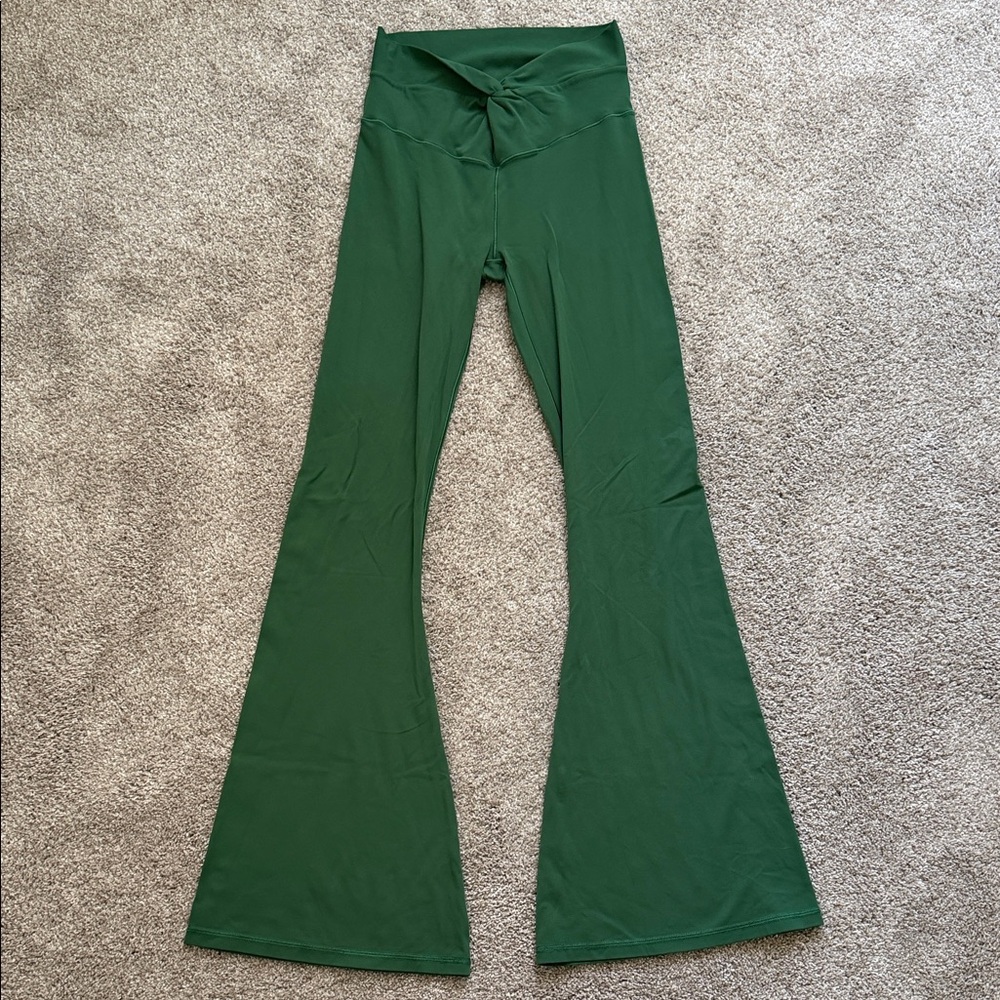 Aerie Green High Rise Flared Yoga Pants